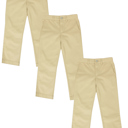 Khaki & Khaki & Khaki 8 3 Pack Boy's Stretch Slim Fit School Uniform Chino Pants